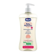 CHICCO Shampoo micellare per capelli e corpo con dispenser Baby Moments Sensitive 94% naturale. ingredienti 500 ml