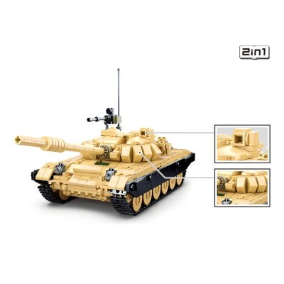 Sluban Model Bricks M38-B1011 Tanc de luptă T-72B3 2 în 1