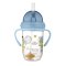 CANPOL BABIES Kubek niekapiący ze słomką i wagą 270 ml Bonjour Paris niebieski, 6m+