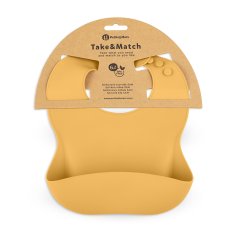 PETITE&MARS Silicone bib Take&Match Intense Ocher 6m+