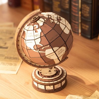 RoboTime 3D Holzpuzzle Globus und Wunder der Welt