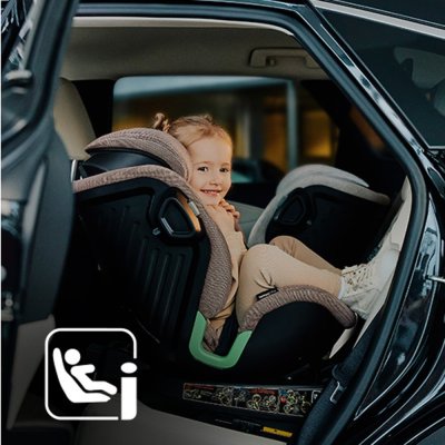 LIONELO Harmony i-Size Car Seat (40-150 cm) Grey Graphite Leather