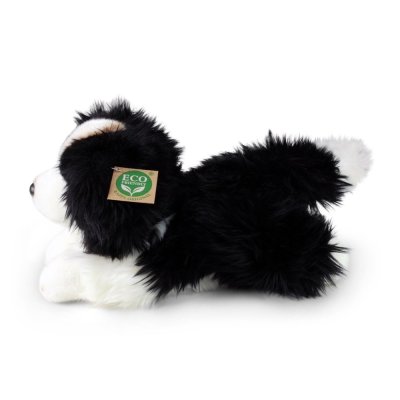 Rappa Plush Border Collie Dog Lying 30 cm ECO-FRIENDLY