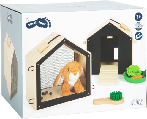 small foot Pluszowy królik w królikarni z wybiegiem