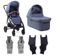 VALCO BABY Stroller combined Trend 4 Ultra Denim including car seat adapters
