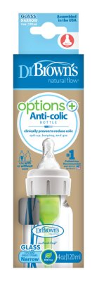 DR.BROWN'S Babyflasche Options+ Glas Anti-Kolik 120 ml – 1 Stück (SB41001-P4)