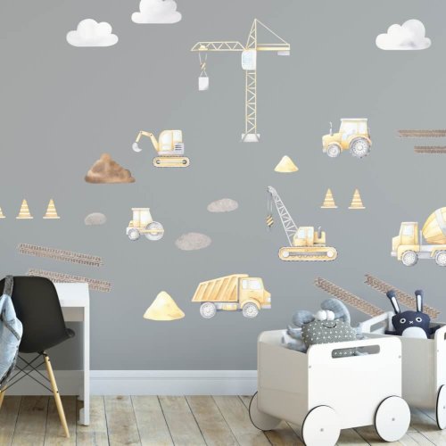 Children's wall stickers for boys - Construction machinery