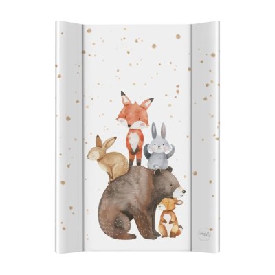 CEBA BABY Wickelauflage 2-seitig mit fester Platte (50x70) Ultra Light Forest Friends
