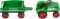 small foot Houten tractor met aanhanger groen