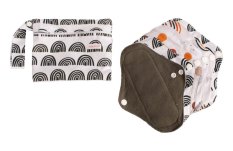 Menstrualni ulošci od tkanine s preklopima - set od 6 komada - Crnobijele duge