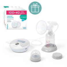 BABYONO Electric Breast Pump Nurse Pro + Breast Pads 100 + 40 FREE