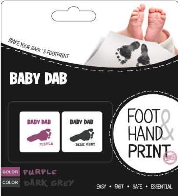 BABY DAB Farbe für Kinderdrucke 2 Stück lila, grau