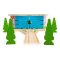 Bigjigs Rail Dreifach Lokschuppen mit Toren