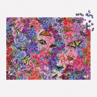 Puzzle Galison Papillons dans les pois de senteur 1000 pièces