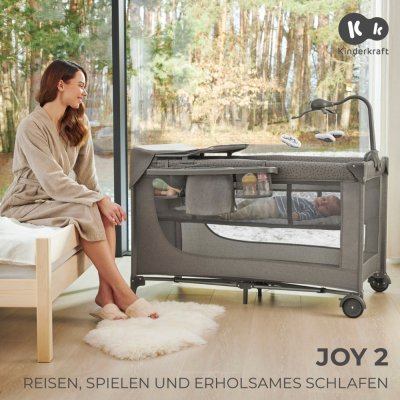 KINDERKRAFT Potovalna posteljica Joy 2 z dodatki Beige