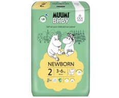 MUUMI Baby 2 Recién Nacido 3-6 kg (58 uds), pañales ecológicos
