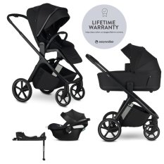 EASYWALKER Cărucior combinat Zoey Pure Black + CBX By CYBEX Aton B2 i-Size + bază
