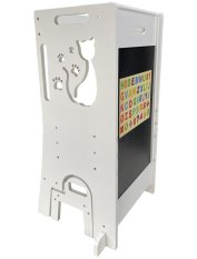 2Kids Toys Wachsender Lernturm Katze mit Rutsche und Tafel