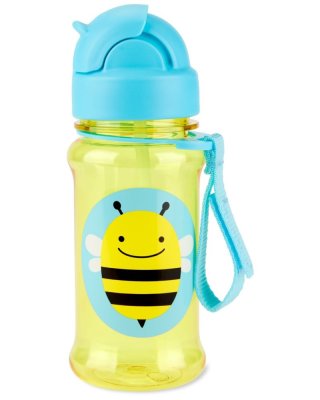 SKIP HOP Zoo Tritan Trinkflasche mit Strohhalm 355ml Biene 12m+