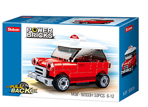 Sluban Power Bricks M38-B0933H Mini voiture à rétrofriction