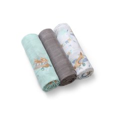 BABYONO Bambus pelene 3 kom Plavo-sive, 70x70 cm