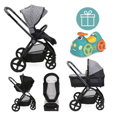 CHICCO Kinderwagen kombiniert Mysa 3 in 1 Charming Grey Chicco Allround Babywippe KOSTENLOS Monkey Mum