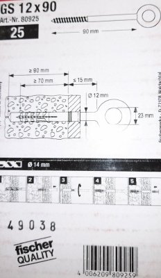 Paket für die Decke (monolithischer Beton), Farbe des Seils schwarz