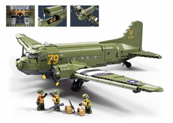 Sluban M38-B1366 Transportflugzeug Douglas C-47
