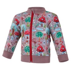 Rozpinana bluza ocieplana - muchomorki pudrowy róż