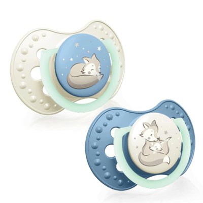 LOVI Schnuller Silikon dynamisch Night&Day 0-3m 2St Junge