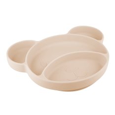 CANPOL BABIES Assiette divisée en silicone avec ventouse Ours en peluche crème