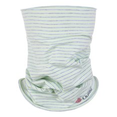 Set nákrčník detský tenký Outlast® - pruh sv.zelenožltý/sivý melír