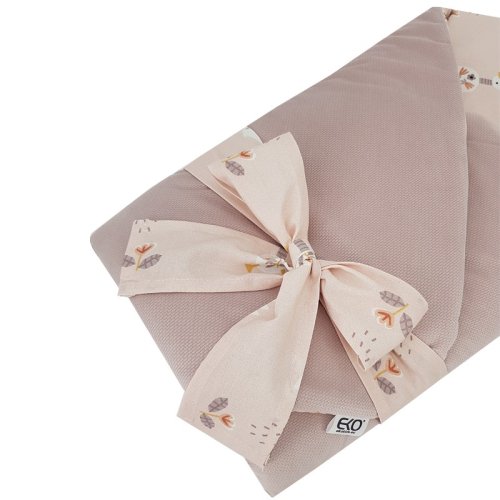 EKO Swaddle in cotone con inserto removibile in cocco VELLUTO My farm Rosa cipria 75x75 cm