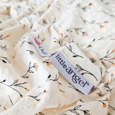 Zavinovačka šnurovacia pevná chrbát ANGEL - Outlast® - krémová čiernožlté vetvičky