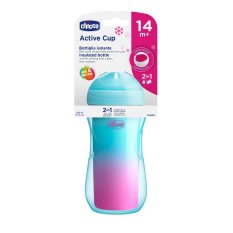 CHICCO Active Thermobecher mit hartem Mundstück 266 ml, türkis 14m+