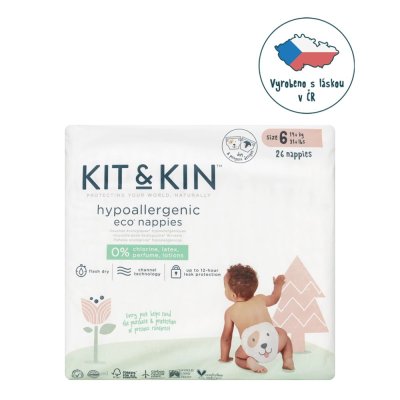 KIT & KIN Pieluchy jednorazowe eco 6 (14 kg+) 24 szt