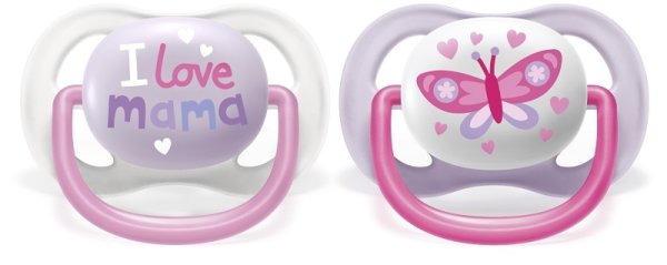 Philips AVENT Schnuller Ultra air Text 0-6m Mädchen, 2 Stk.