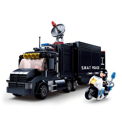 Sluban Police M38-B0659 SWAT base mobile et voleurs en hélicoptère