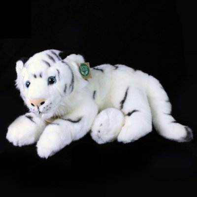 Rappa Plišasti tiger bel ležeči 36 cm ECO-FRIENDLY