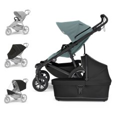 Set cărucior THULE Urban Glide cu 4 roți Mid Blue/Negru L