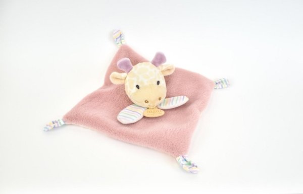 Doudou Plush Comforter Pink Giraffe 19 cm