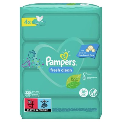 PAMPERS Fresh Clean XXL Chusteczki nawilżane 4x80 szt
