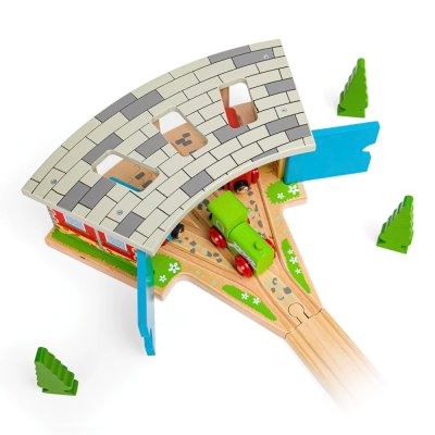 Bigjigs Rail Dreifach Lokschuppen mit Toren