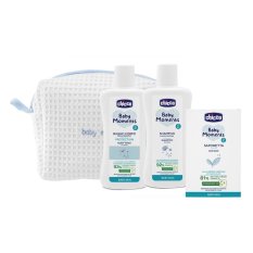 CHICCO Trousse cosmétique avec zip - Set Baby Moments bleu