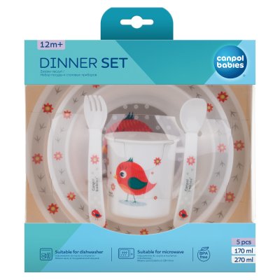 CANPOL BABIES Plastikbesteckset Niedliche Tiere Vogel