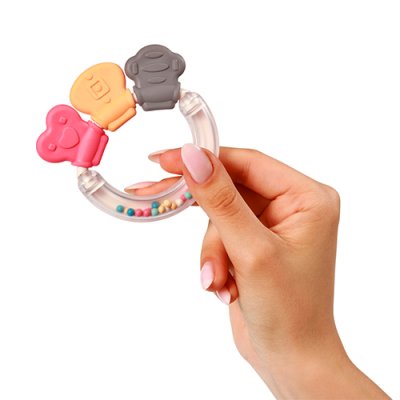 BABYONO Rattle with Teether 3m+ Shapes