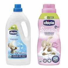 CHICCO Detersivo bucato neonato Sensitive 1,5 l + Ammorbidente concentrato Abbraccio di Fiori 750 ml