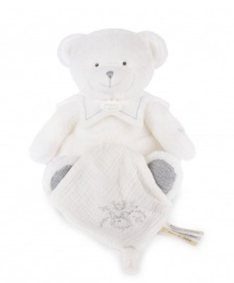 Doudou Conjunto de presente Urso de peluche com manta 30 cm cinzento