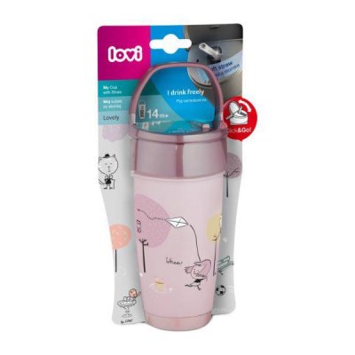 LOVI Mój kubek ze słomką Lovely Active 350 ml dziewczynka
