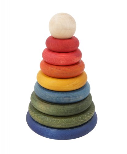 Wooden Story Stacking Toy Cone - Rainbow
